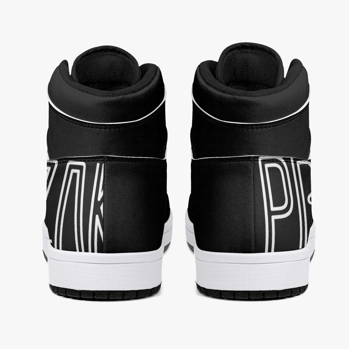 "PROZAK" High-Top Leather Sneakers - White / Black