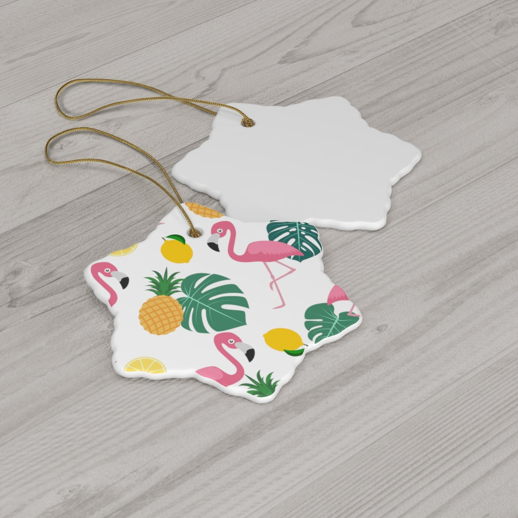 #JuicyFlamingo Ceramic Ornaments