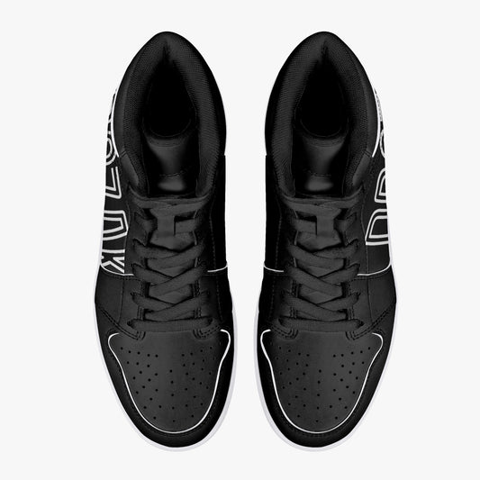 "PROZAK" High-Top Leather Sneakers - White / Black
